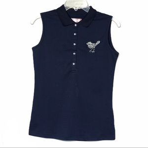 Girls Golf Navy Sleeveless Golf Top